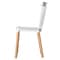 Fabulaxe Modern Plastic Dining Chair Windsor Design with Beech Wood Legs, White QI004223.WT - alternate 2